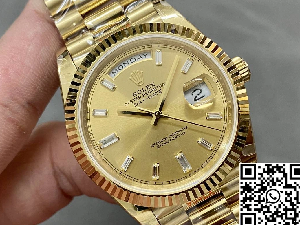 Day Rolex Steel Hourmarker Gold Factory Tungsten QF Dial Date Diamond M228238-0005 v5 0129